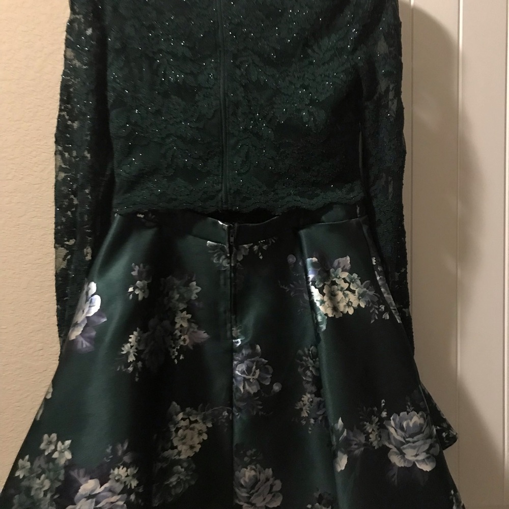 Emerald green, 2 piece dress